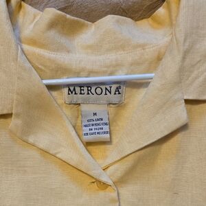 Merona Light Yellow Linen Blouse